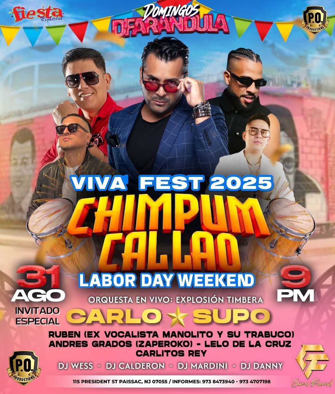 EXPLOSION TIMBERA, CARLO, SUPO, RUBEN (EX VOCALISTA MANOLITO Y SU TRABUCO), ANDRES GRADOS (ZAPEROCO), LELO DE LA CRUZ, CARLITOS
