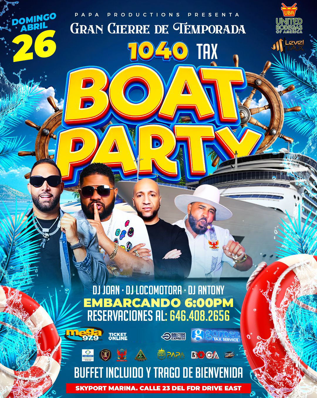 BOAT PARTY | DJ JOAN - DJ LOCOMOTORA - DJ ANTHONY