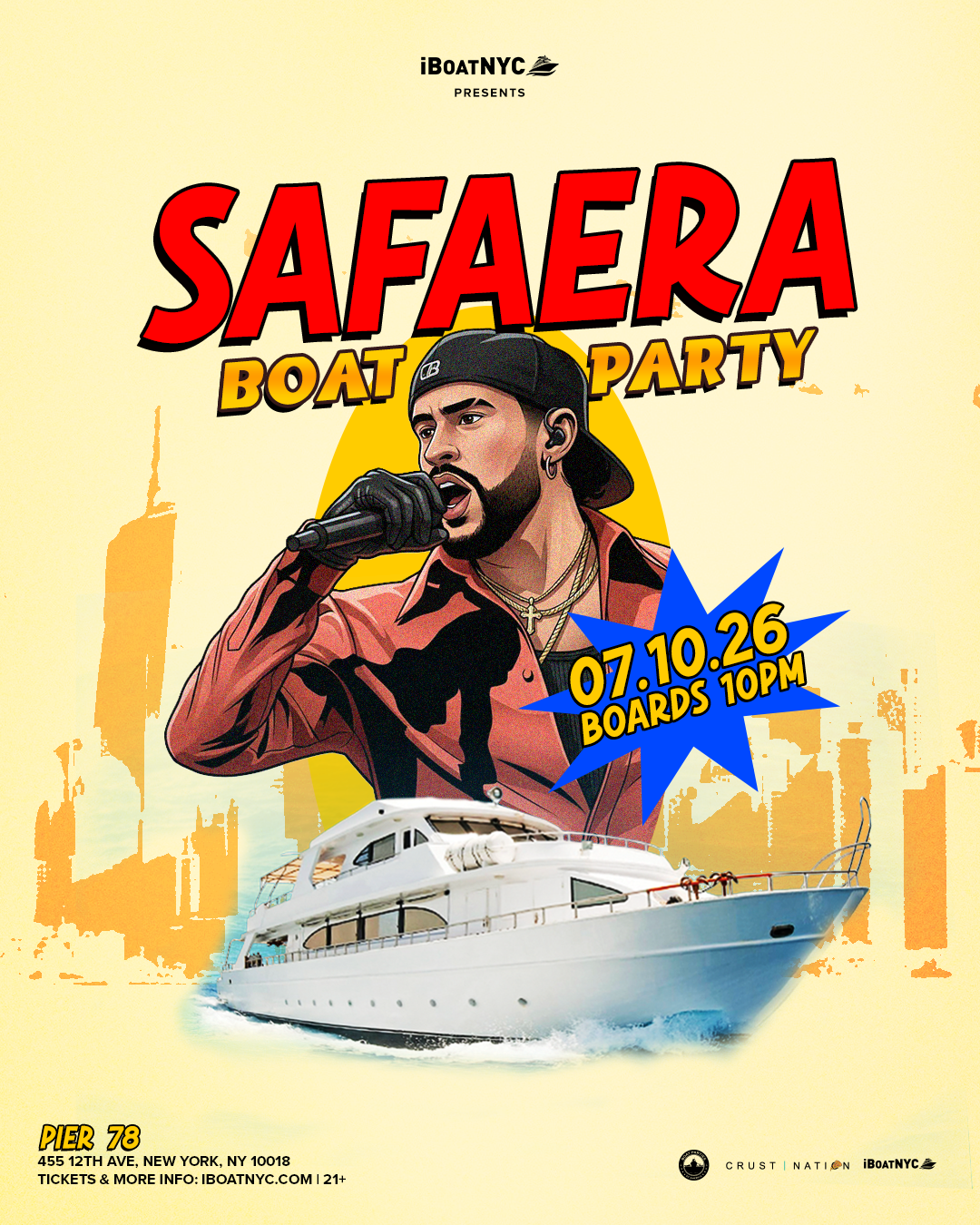 Buy tickets for BENITO BOAT TRIBUTES: Safaera Yacht Party Cruise NYC BENITO BOAT TRIBUTES: Safaera Yacht Party Cruise NYC