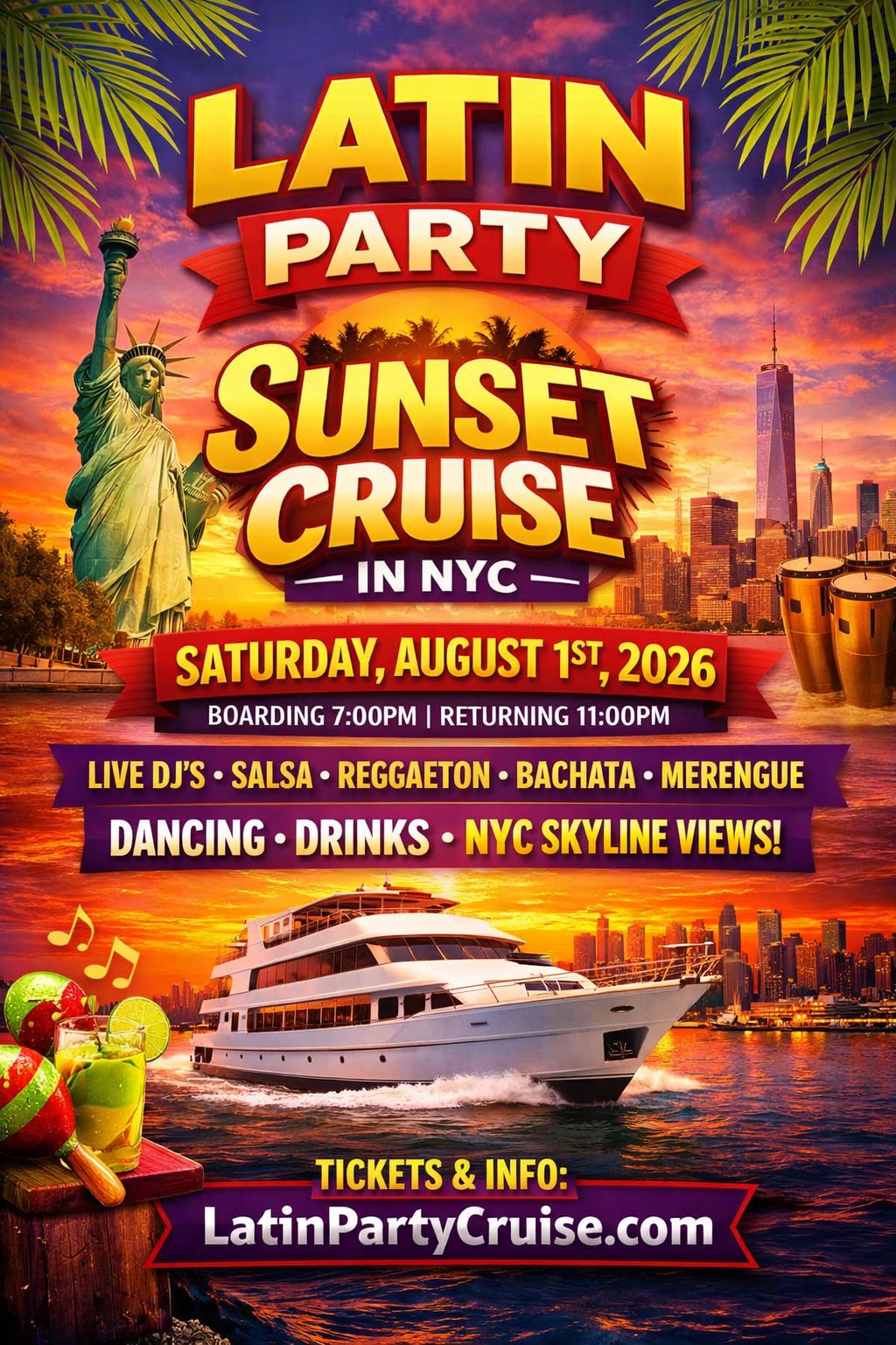 Latin Party Sunset Cruise