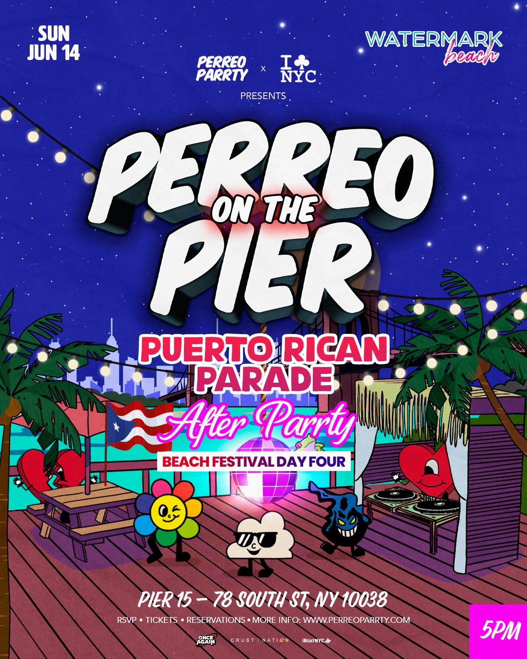 Buy tickets for 6/14 PUERTO RICAN DAY PARADE AFTER PARTY - PERREO ON THE PIER - SUNDAY 6/14 PUERTO RICAN DAY PARADE AFTER PARTY - PERREO ON THE PIER - SUNDAY